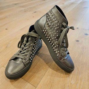 Steve Madden Jekyll Studded Spiked Hi-top Sneaker - Silver (unisex)